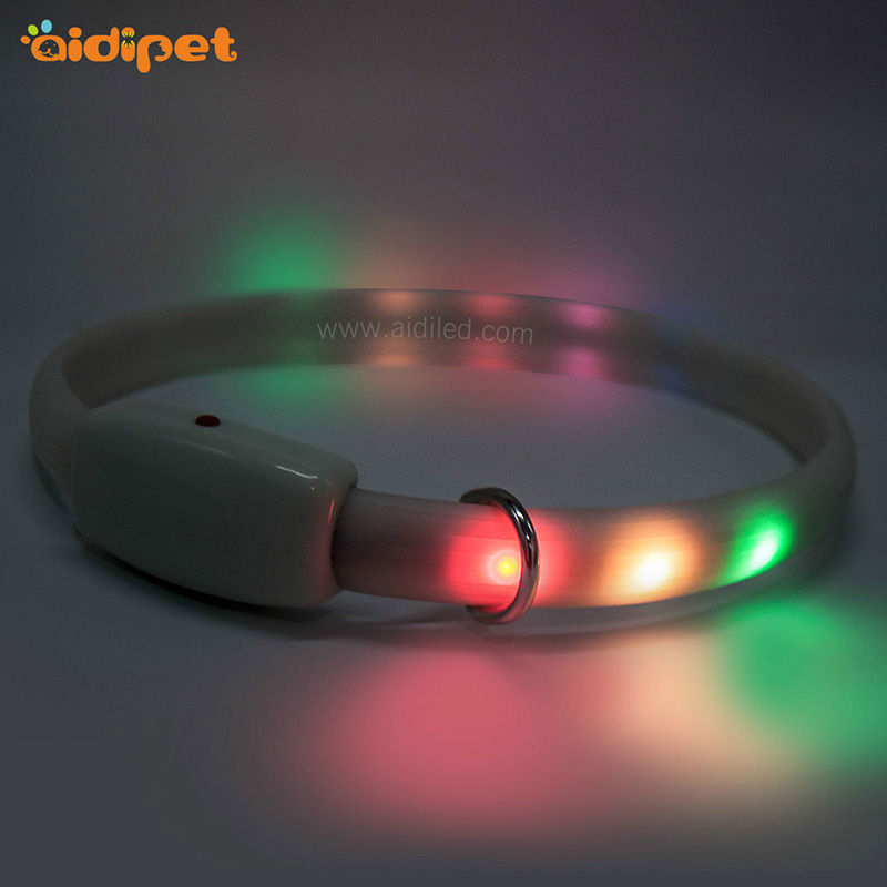 Pet Подарочные Силиконовые Персонализированные Красочные ошейник LED Электронный ошейник